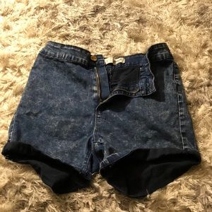 High waisted jean shorts